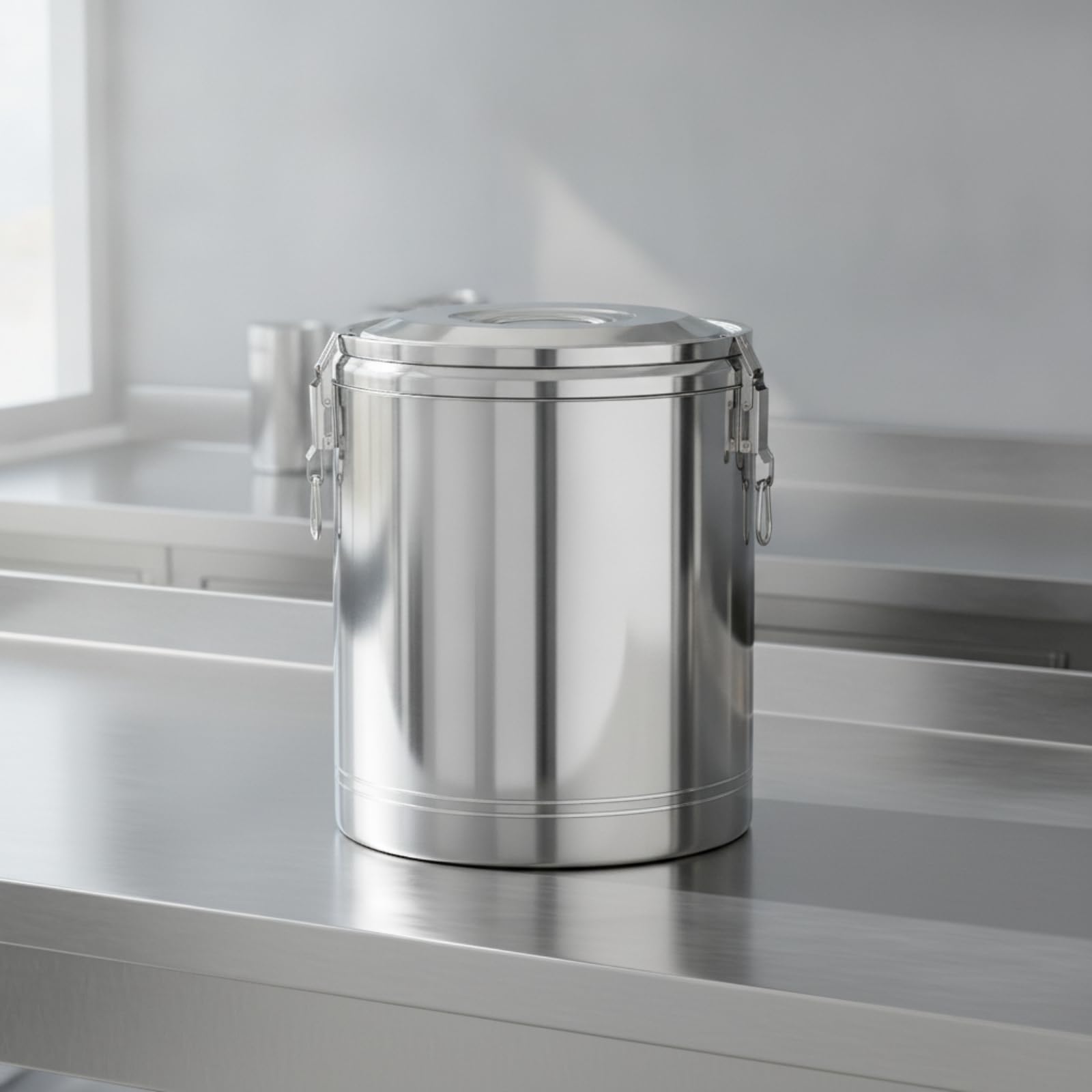 Qianly Cubo Térmico con Tapa Comercial Contenedor Isotérmico Acero Inoxidable Sellado Termo Industrial para Bufés, 20L, Con Grifo