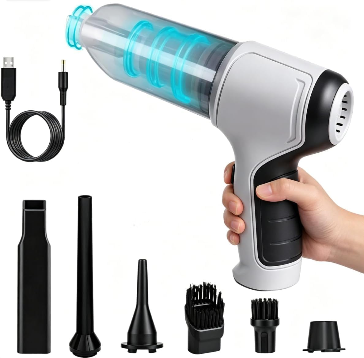 Cordless Handheld Vacuum Cleaner, Portable Rechargeable Mini Vacuum, Powerful Suction Hand Held Vacuum for Car Home Office Pet Hair Dust Cleaning