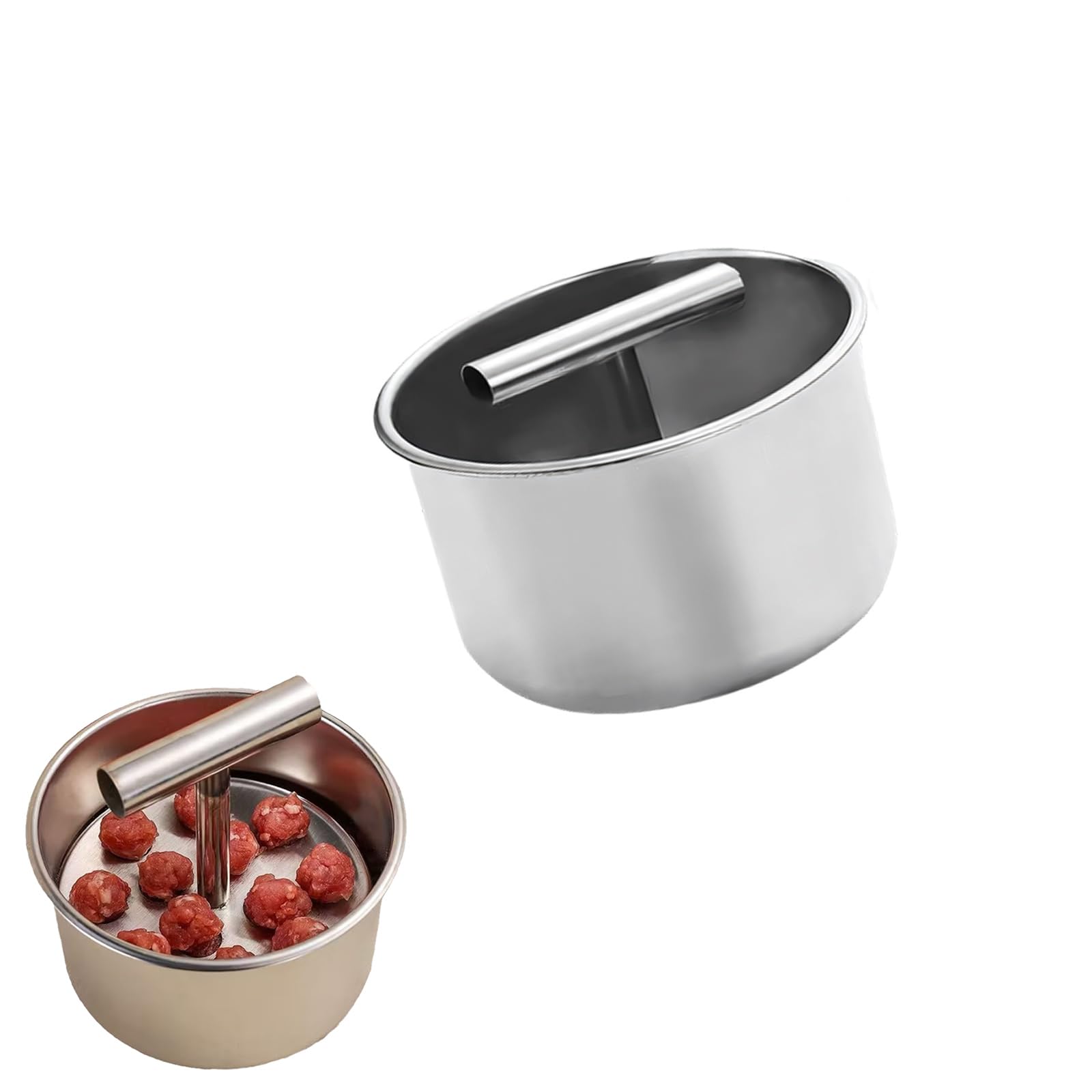 Xinsheinelry Meatball Maker 6/12 Balls Rustproof Steel Meatball Making Tool Manual Push Press Meat Tenderiser Making, Home Cooking Tool Baby Food Meat Baller