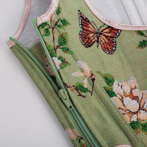 Image of Scarlet Darkness Women's Underbust Corset Top Renaissance Medieval Lace-up Boned Fairycore Pirate Corsets Green Floral Size 8