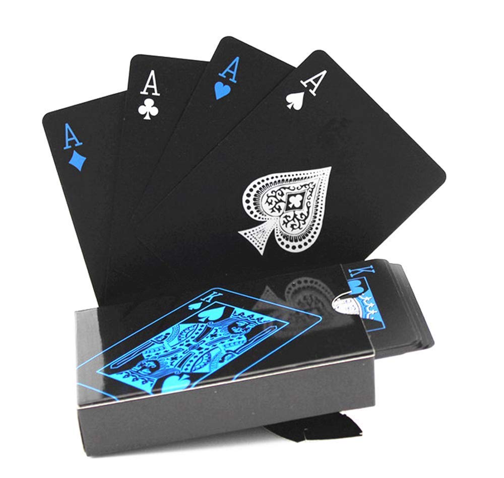 Hetkrishi Waterproof Black Poker Playing Magic Cards Classic PVC Poker Table Cards for Adult and Child (Pack of 1, Black) (B09VB3C6K9) Amazon Price History, Amazon Price Tracker