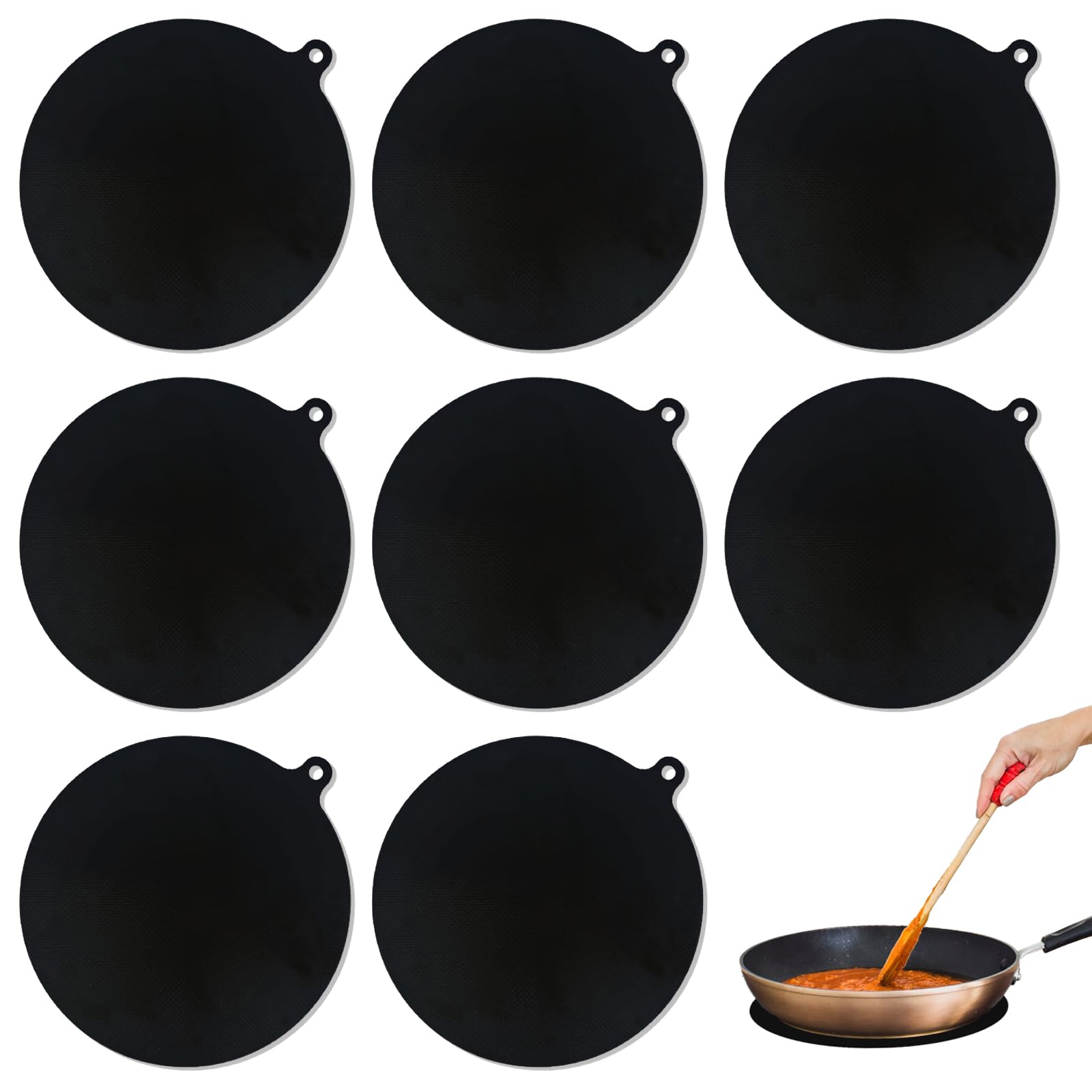 Sxutop 8 Pièces Tapis Rond Protection Plaque Induction Tapis