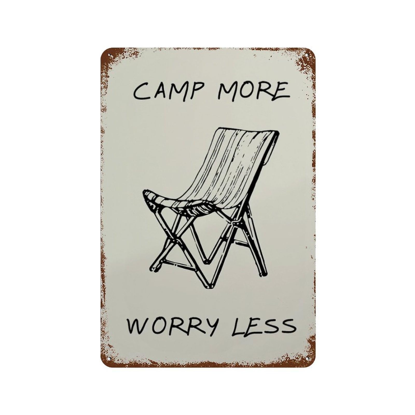 xiaoxiaoshen Camp More Worry Less Wall Decor Art Metal Tin Poster Modern Home Decor Art Home Bar Shop Decorations Vintage Sign 30x20cm