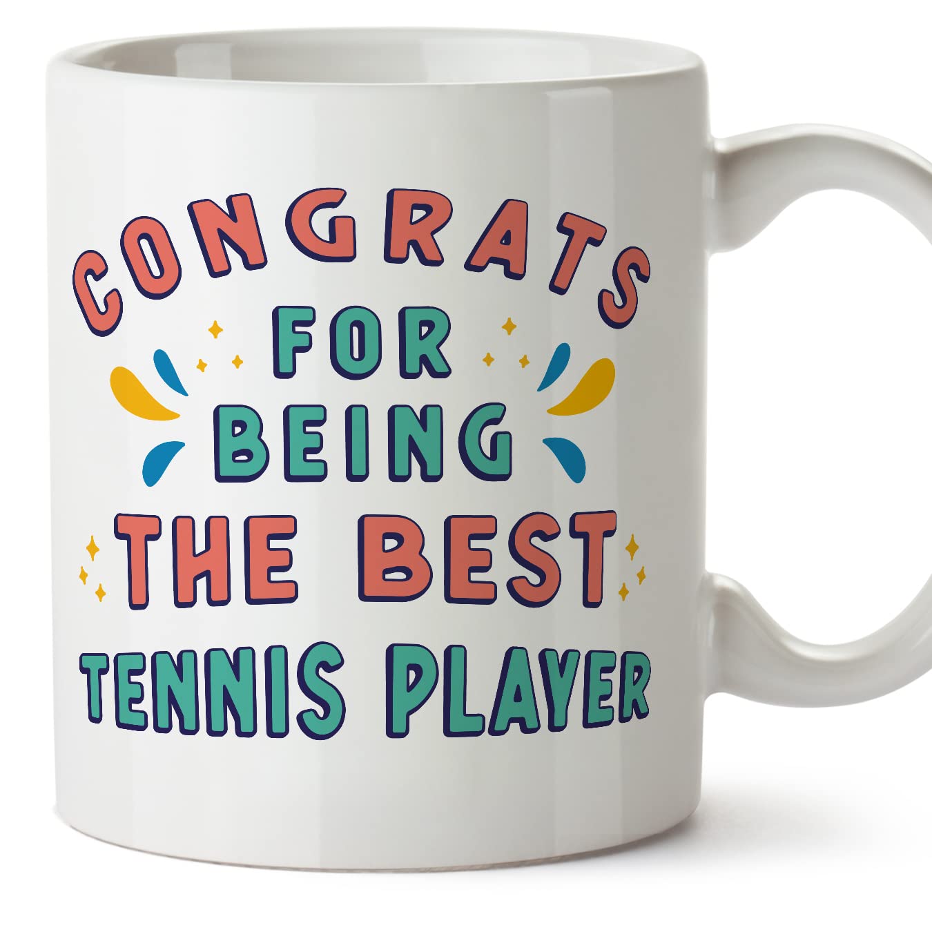 MUGFFINS Tennis Player Mug - in English - Congrats for Being The Best - Funny Gift for Colleagues - Ceramic 11oz Mug โ image 1