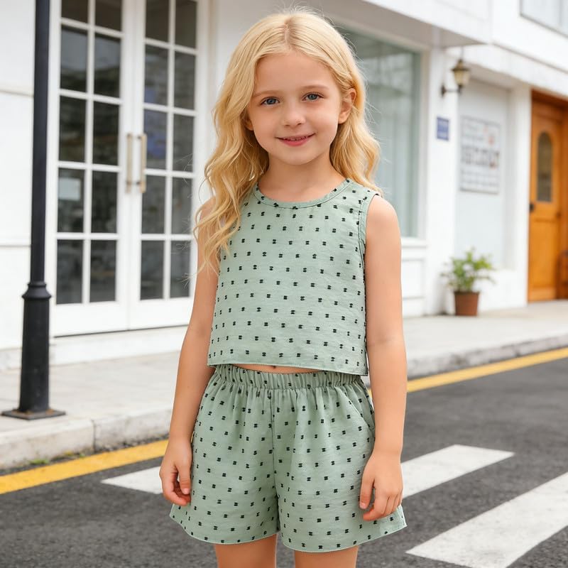 Toddler Girls Clothes Summer Outfits 2 Pcs Cute Girl Clothing Tops Matching Bottoms Casual Playwear Sets 3-8T