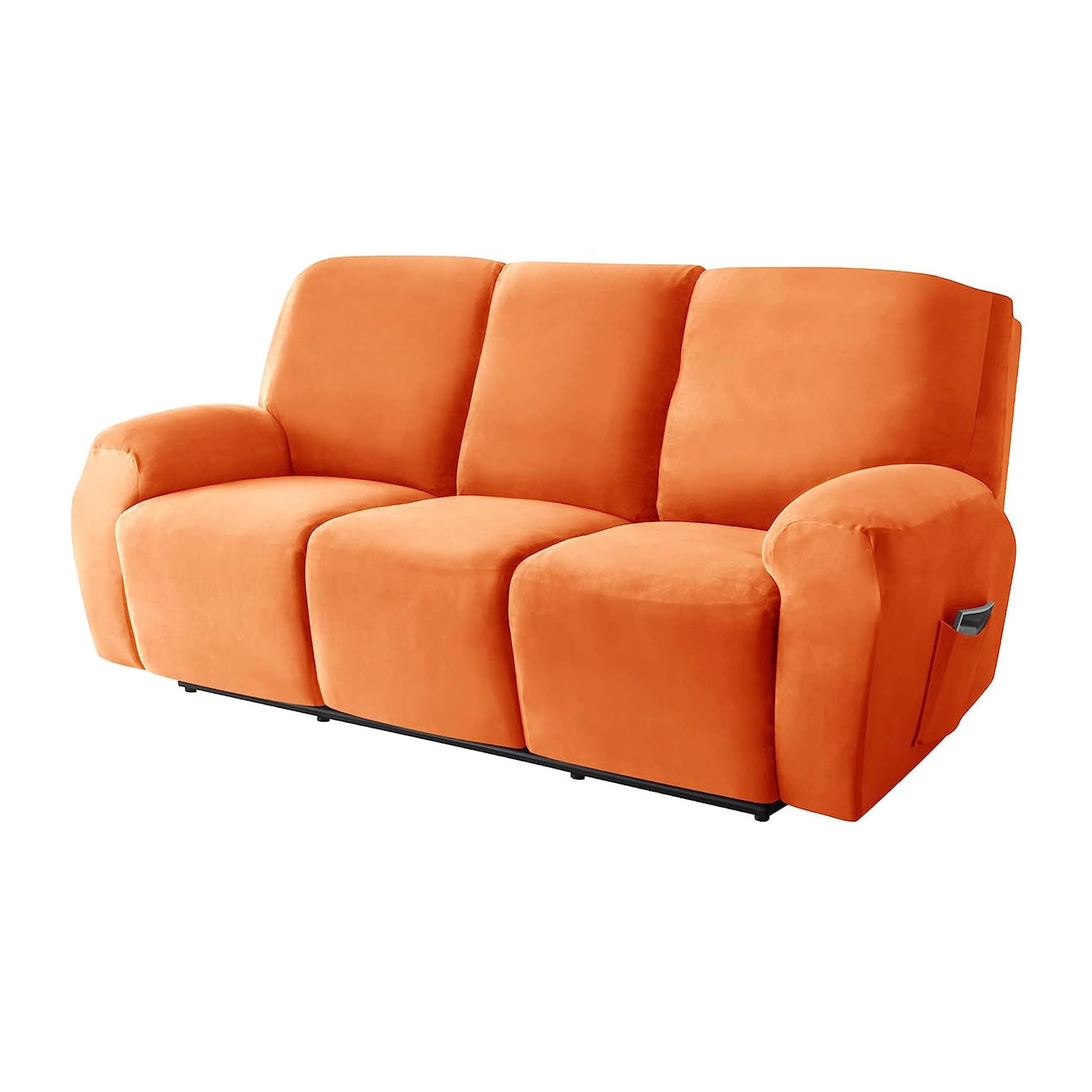 Housse de canapé 3 places orange pour protéger un fauteuil incliné