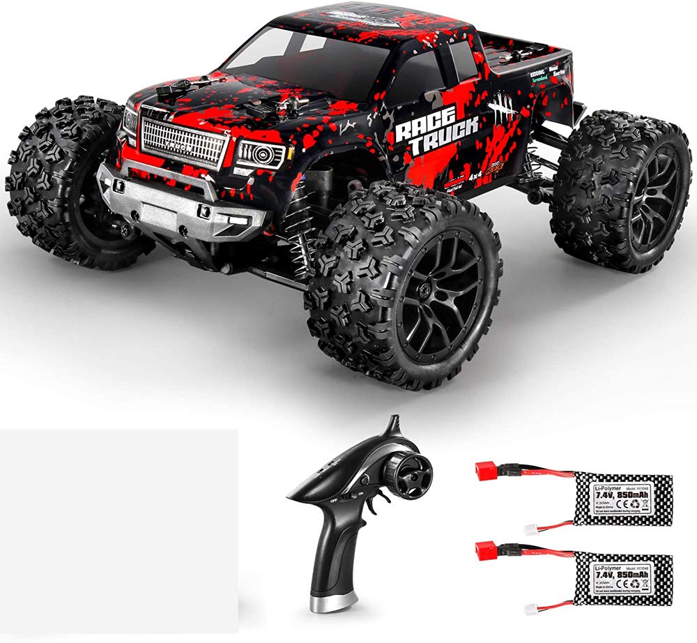 Naiyn Waterproof Off-Road Truck 1:18 Scale All Terrain RC Car 36KM/H High Speed, 4WD Electric Vehicle, 2.4 GHz Radio Controller, Included 2 Batteries