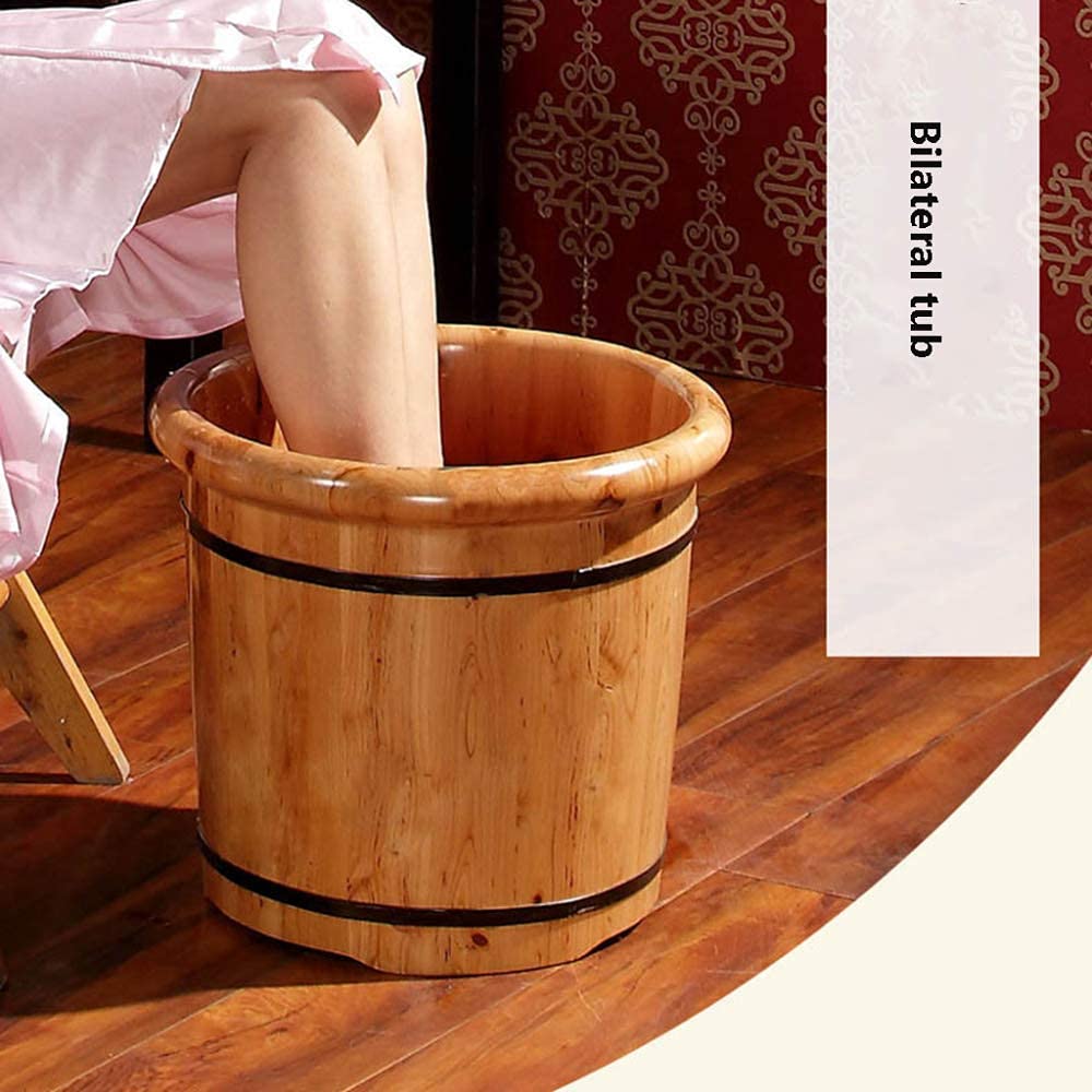Wiadro do kąpieli z naturalnego drewna, umywalka do pedicure Beczka do kąpieli stóp w gospodarstwie domowym Wanna do stóp dla dorosłych Pogrubienie dna Narzędzia do relaksu w domu Drewniane beczki
