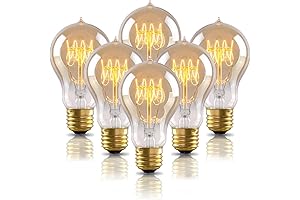 6-Pack Edison Light Bulb: Embrace Retro Charm with Warm, Dimmable Incandescence