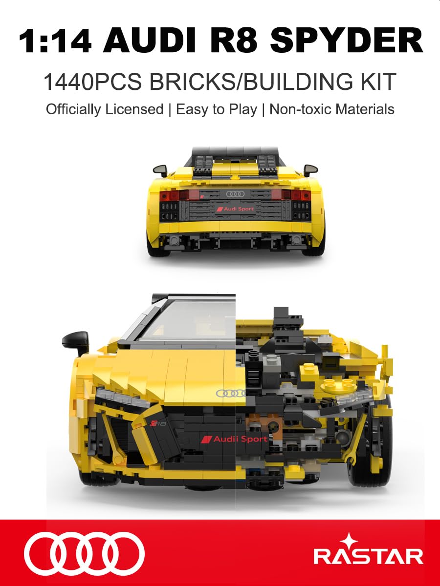 Amazon.co.jp: RASTAR 1440ピース 組み立てブロック アウディ R8