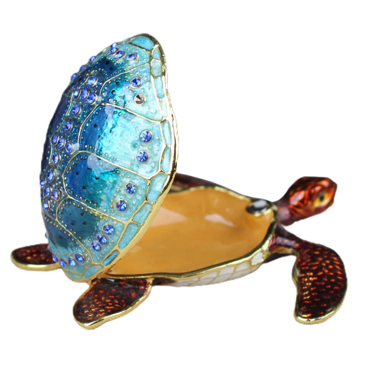 Boîte à bijoux émaillée en forme de tortue de mer vintage LIFKOME pour rangement féminin