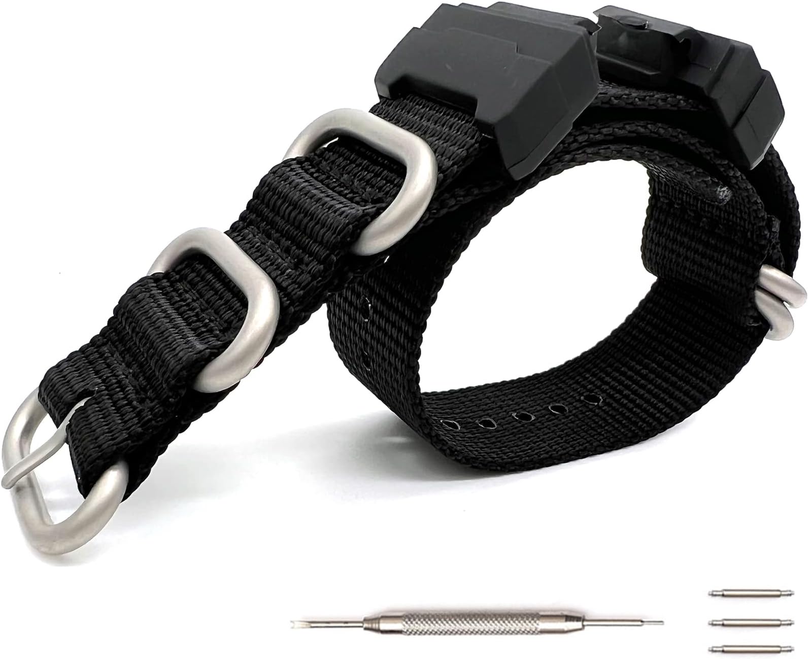 Military Ballistic Nylon Strap Replacement for G-Shock Watch Bands Compatible with Casio G-Shock Watch Model GW100/GA100/GA400/GD120/ DW-D5500 /DW5600E/ DW6900/DW-9052/GWM5610/GW9400