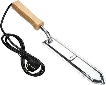 Honey Scraper, Electric Scraper Honey Extractor with Wooden Handle, Stainless Steel Honey Cutter Beekeeper Tool for Beekeeping, uncapping Knife Honey Tank Electric hot Comb Beekeeping Extract