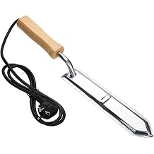 Honey Scraper, Electric Scraper Honey Extractor with Wooden Handle, Stainless Steel Honey Cutter Beekeeper Tool for Beekeeping, uncapping Knife Honey Tank Electric hot Comb Beekeeping Extract