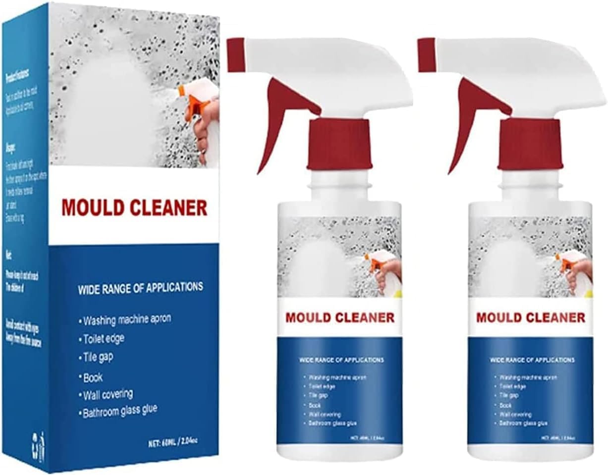 Mildew Cleaner Foam,60ML Mildew Spray,Powerful Multi-Purpose Foam Cleaner,Mould Remover Foam Spray,Foam Mildew Spray,Deodorant Decontamination Spray (2pcs)