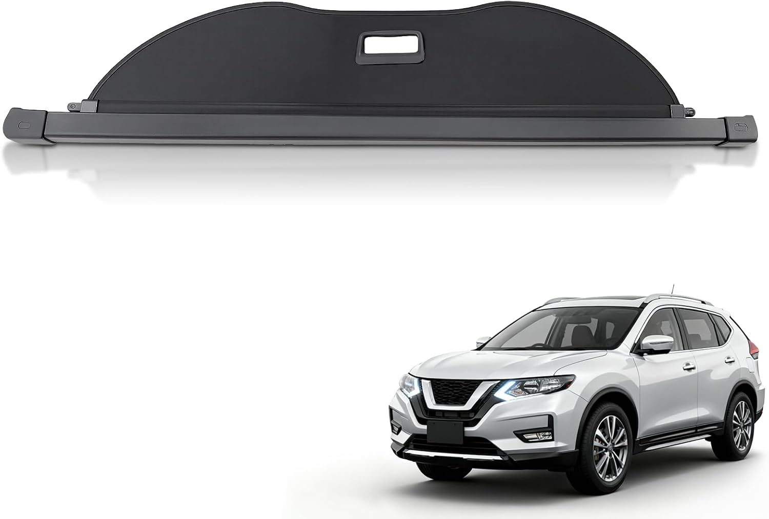 AUTOKAY Trunk Cargo Cover for X-trail Rogue SV S SL 2014-2020 Retractable Rear Trunk Cargo Luggage Security Shade Cover Shield Waterproof Custom Fit All Weather, Black