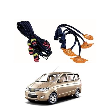 PRIKNIK LED Grille Lights Amber Yellow Grill Led with Fuse Adapter Wiring Harness Kit (4PCS, Amber Shell with Amber Light) Compatible with Enjoy