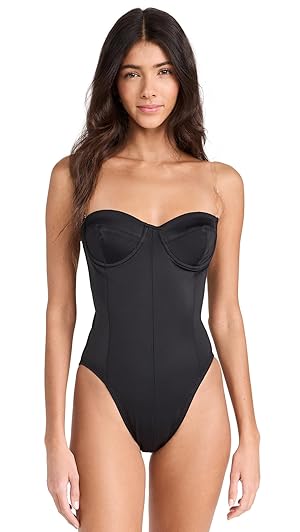 Amazon.com: Norma Kamali Women's Corset Mio One Piece, Black Amazon.com: Norma Kamali Women's Corset Mio One Piece, Black