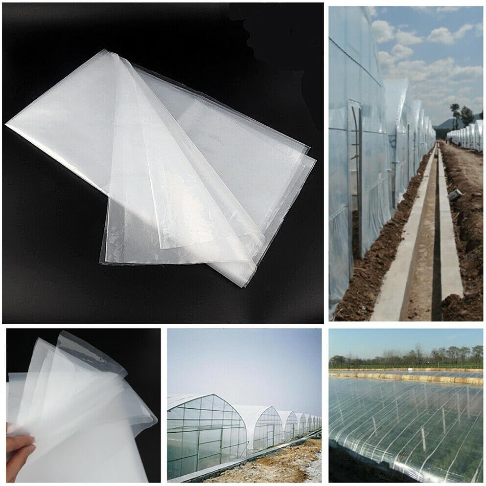 20' x 100' Clear Greenhouse Plastic Sheeting, 6 Mil Resistant Polyethylene Film Hoop Green House Cover, UV Resistant Thickness Replacement Cover for Horticulture,Garden and Agriculture