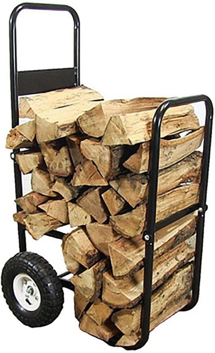Firewood Stand Firewood Rack Fireplace Tool Rack Log Holder Cart Carrier Heavy Wood Stove Racks Firewood Cart Firewood Rack for Home Fireplaces Outdoor Fire Pits