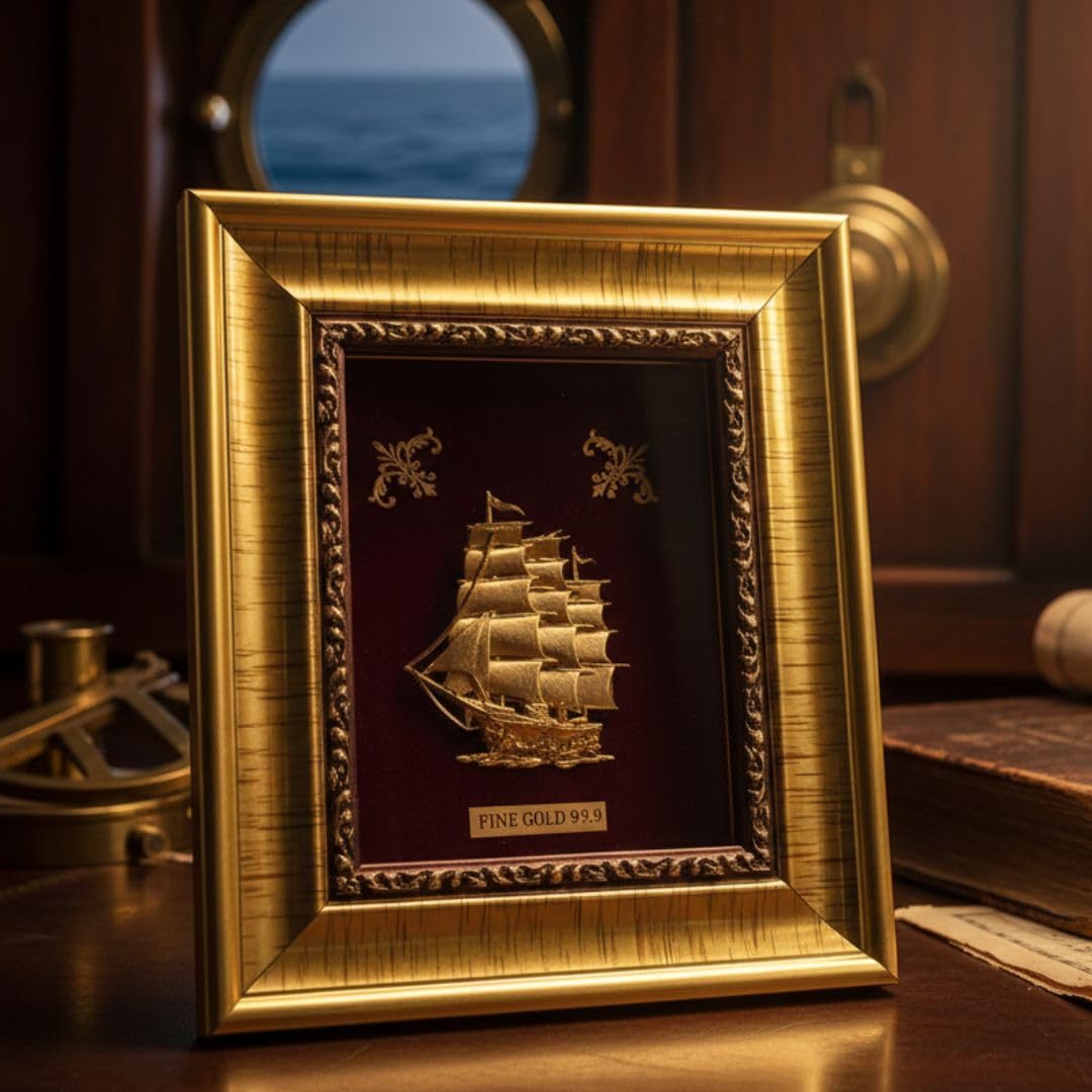 THEVELVETBOX 24kt Gold Ship Frame : Amazon.in: Home & Kitchen