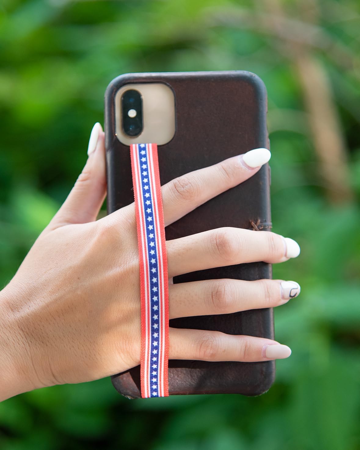 Full-Hand Elastic Phone Strap/Grip - Multi-Position Adjustable, Easy On/Off with Secure Authentic Hook & Loop Closures, Flexible, No Adhesives - 3 Pack Collection (Flowers Collection)