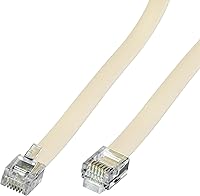 Vista 10 de Conext Link Cable de extensión de teléfono modular RJ11 6P4C Cable de línea de cable de teléfono (7 pies, beige) (33201)