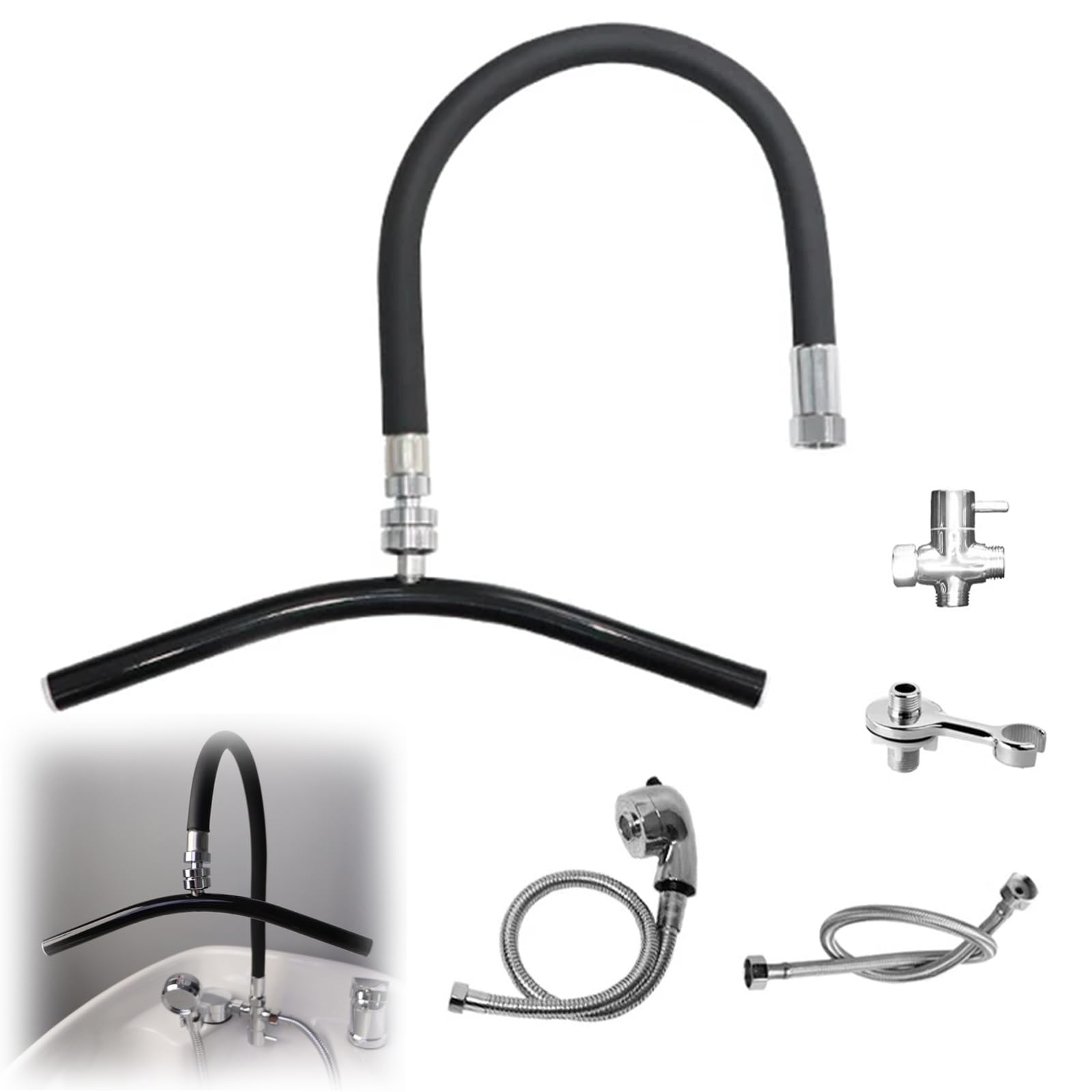 Head SPA Estante De Circulación De Agua, Marco de Equipo de Spa Head Ajustable Cabezal De Ducha para Lavabo De SPA Accesorios para Cama de Champú para Peluquería Equipo Salón Masajes