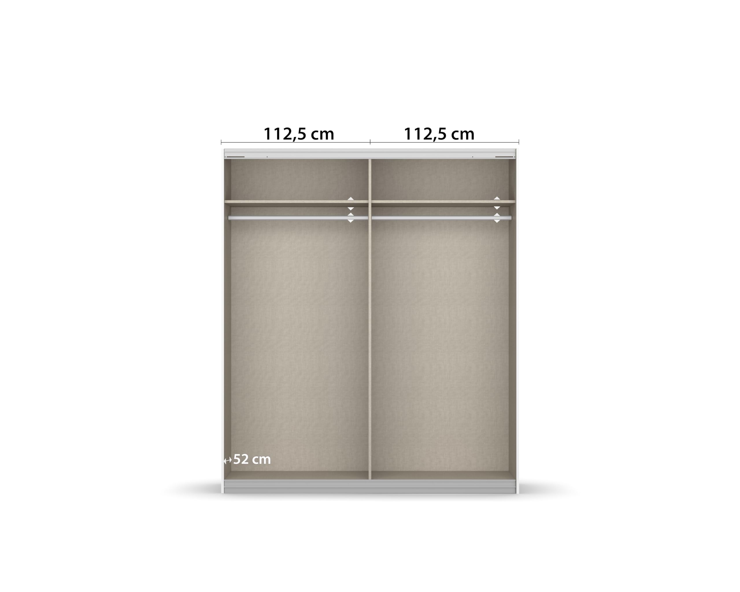 Rauch Möbel Barcelona Schlafzimmer, komplett, bestehend aus 1 Bett 160x200cm, 1 Nachttisch-Paar 50x38x37cm, 1 Schwebetürenschrank 226x210x62cm, Farbe Eiche Sanremo Hell mit Absetzung in Lavagrau