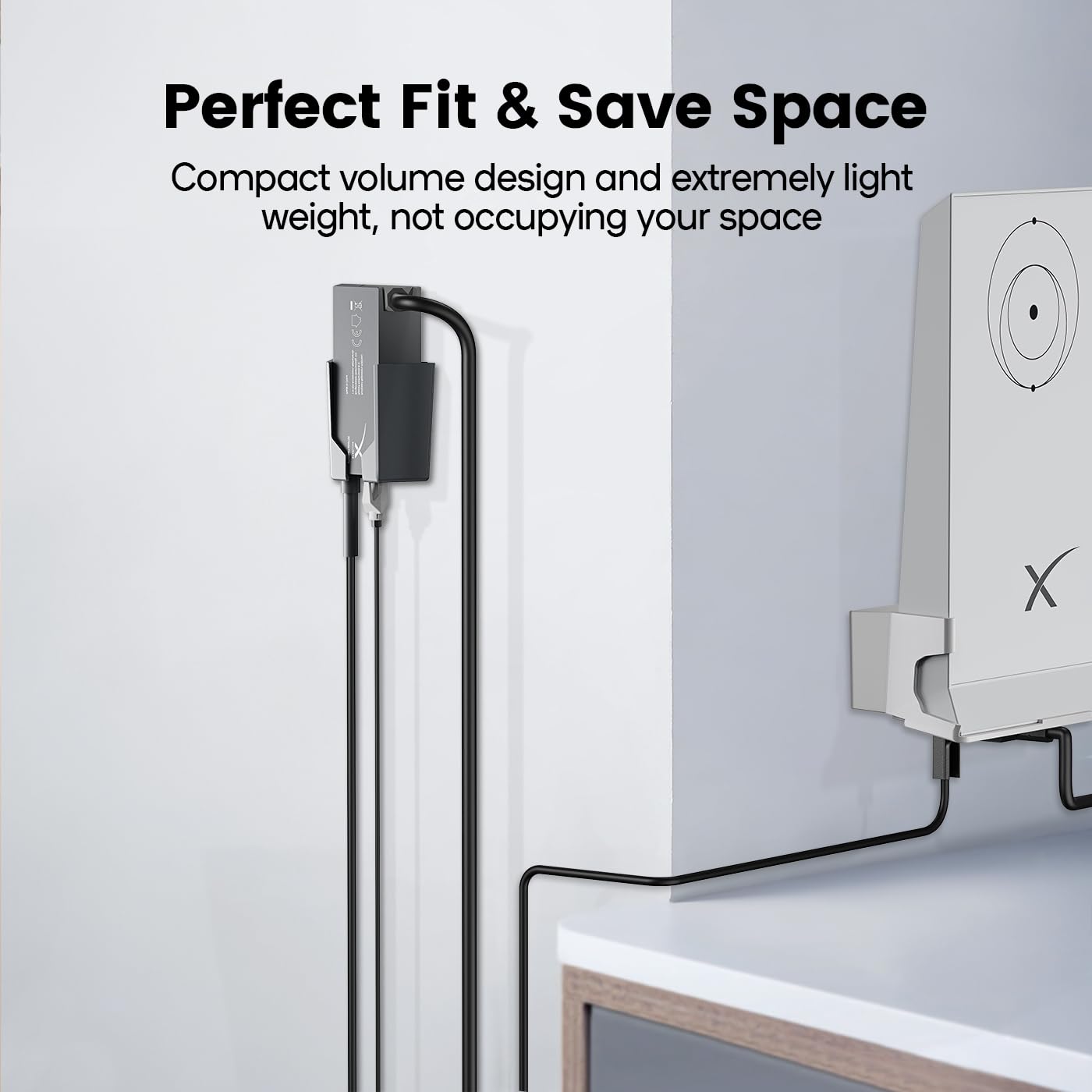 Cardking StarLink Ethernet Adapter, Wall Mount Bracket StarLink Accessories StarLink kit RV ABS Stability Glue/Screw Installtion Lightweight Compact Structure Cable Storage Tools Black