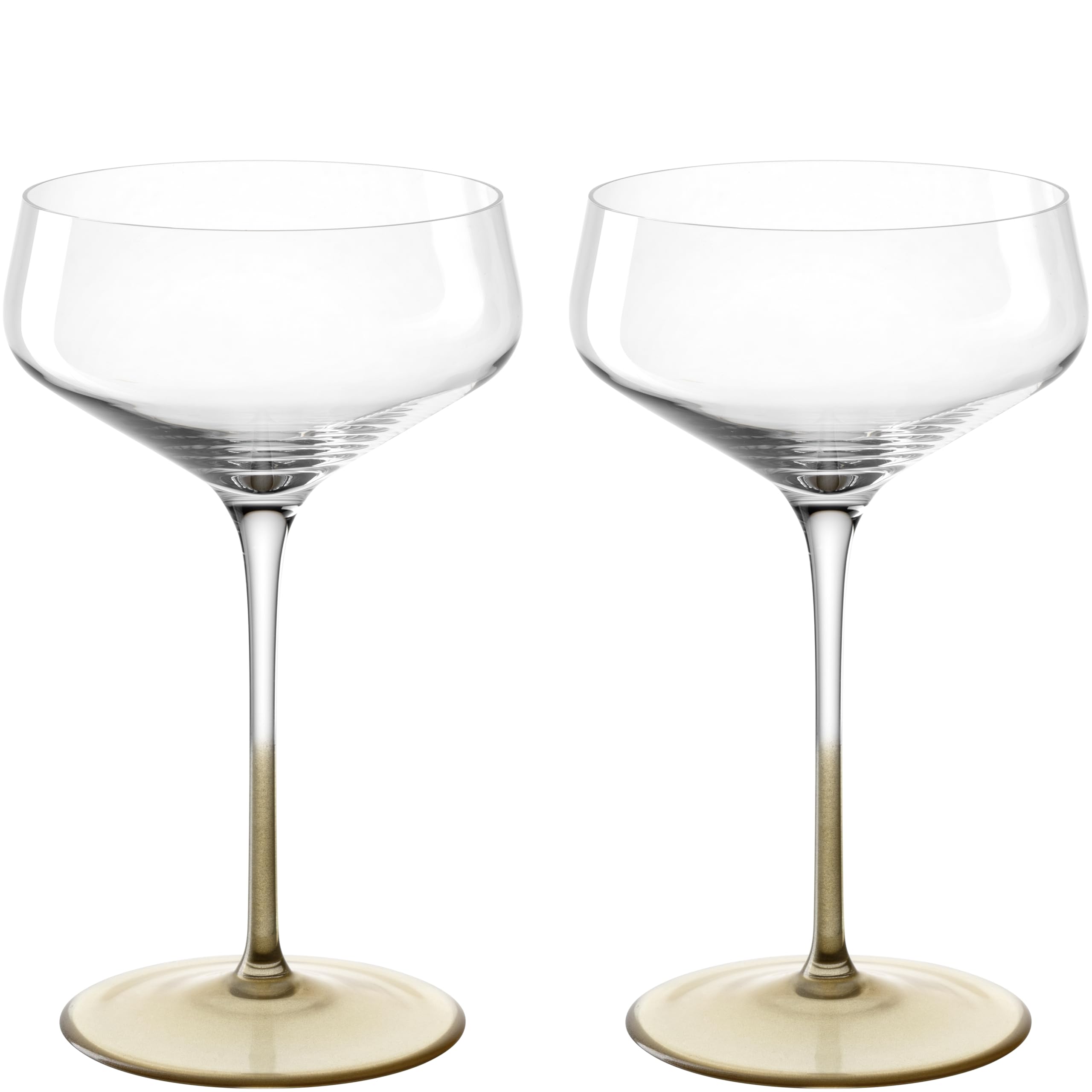 LEONARDO Champagnerglas PUCCINI – goldfarben, Kristallglas, 2er Set, 350ml