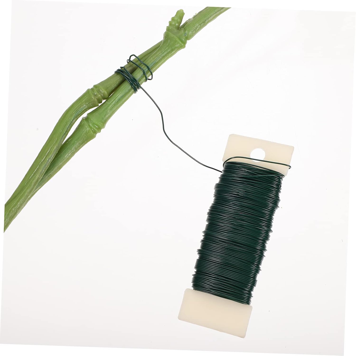 Veemoon 4 Rolls Green Floral Wire Flexible Paddle Wire for Wreaths Crafts and Plant Support Each for Securing Vines Shrubs and Craft Projects
