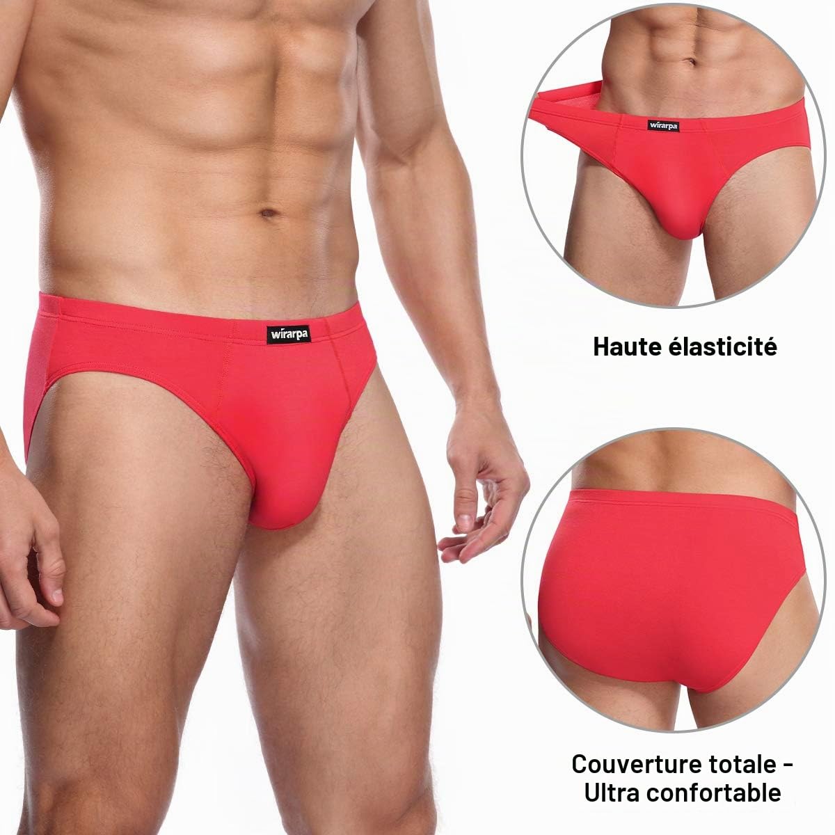 wirarpa Slip Homme Elasticité Microfibre sous Vetement Taille S-XXXL