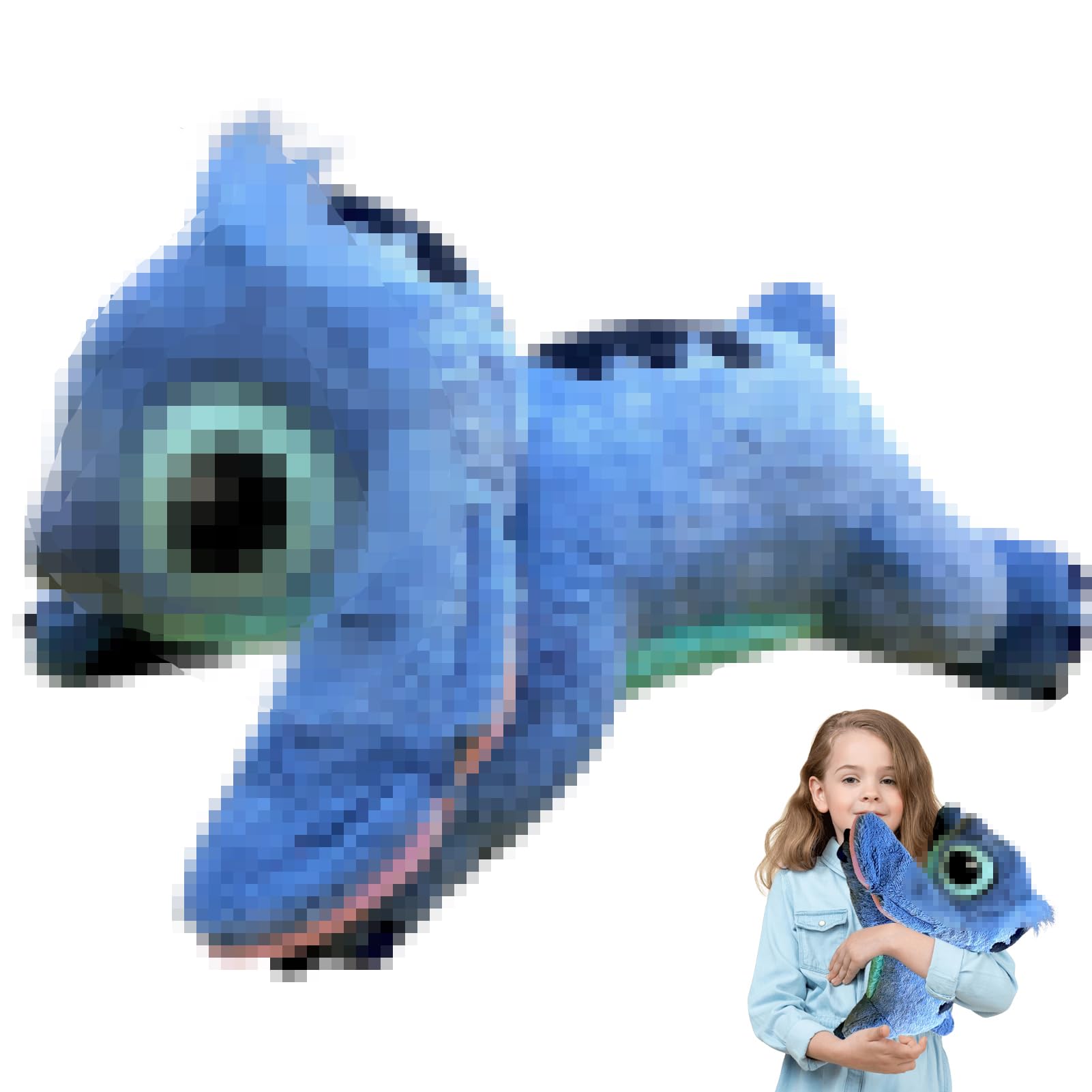 Peluche Stitch, 45 CM Peluche de Lilo y Stitch, Stitch Peluche Juguetes, Azul Peluche de Stitch Cojín de Peluche Grande, Regalos Cumpleaños para Niños, Adultos, Fans de Anime