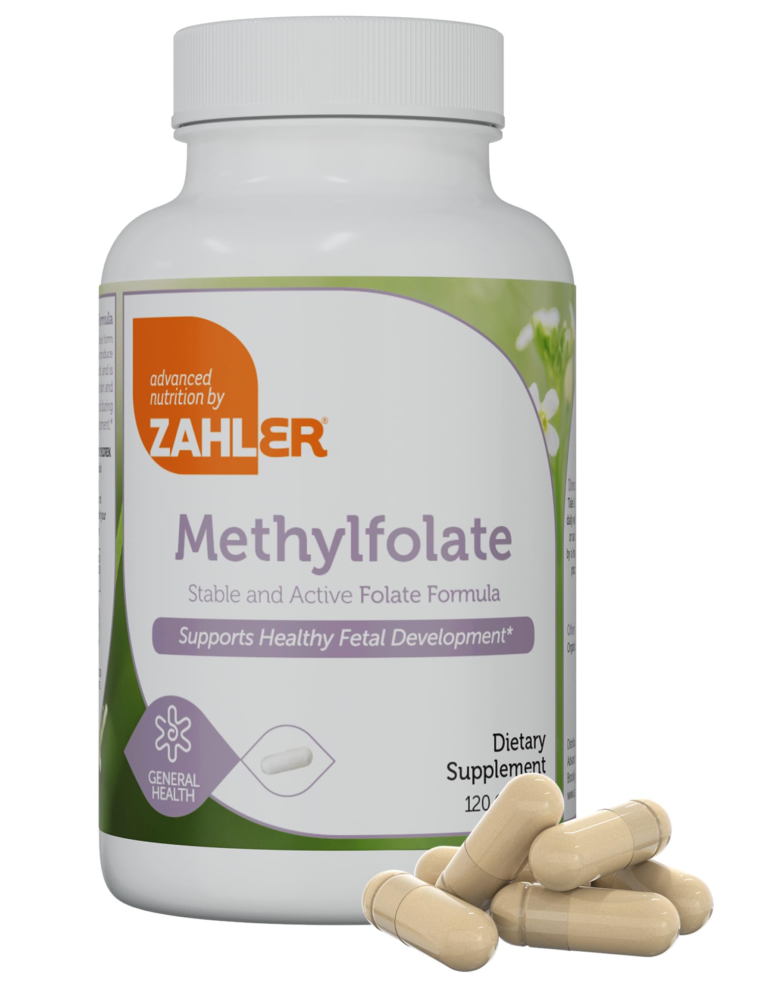 ZahlerMethylfolate - Supports Healthy Fetal Development and Genetic Health - Methylated Folic Acid from 1000 mcg DFE L-Methylfolate - Kosher Non GMO Methyl Folate Supplement for Women (120 Capsules)