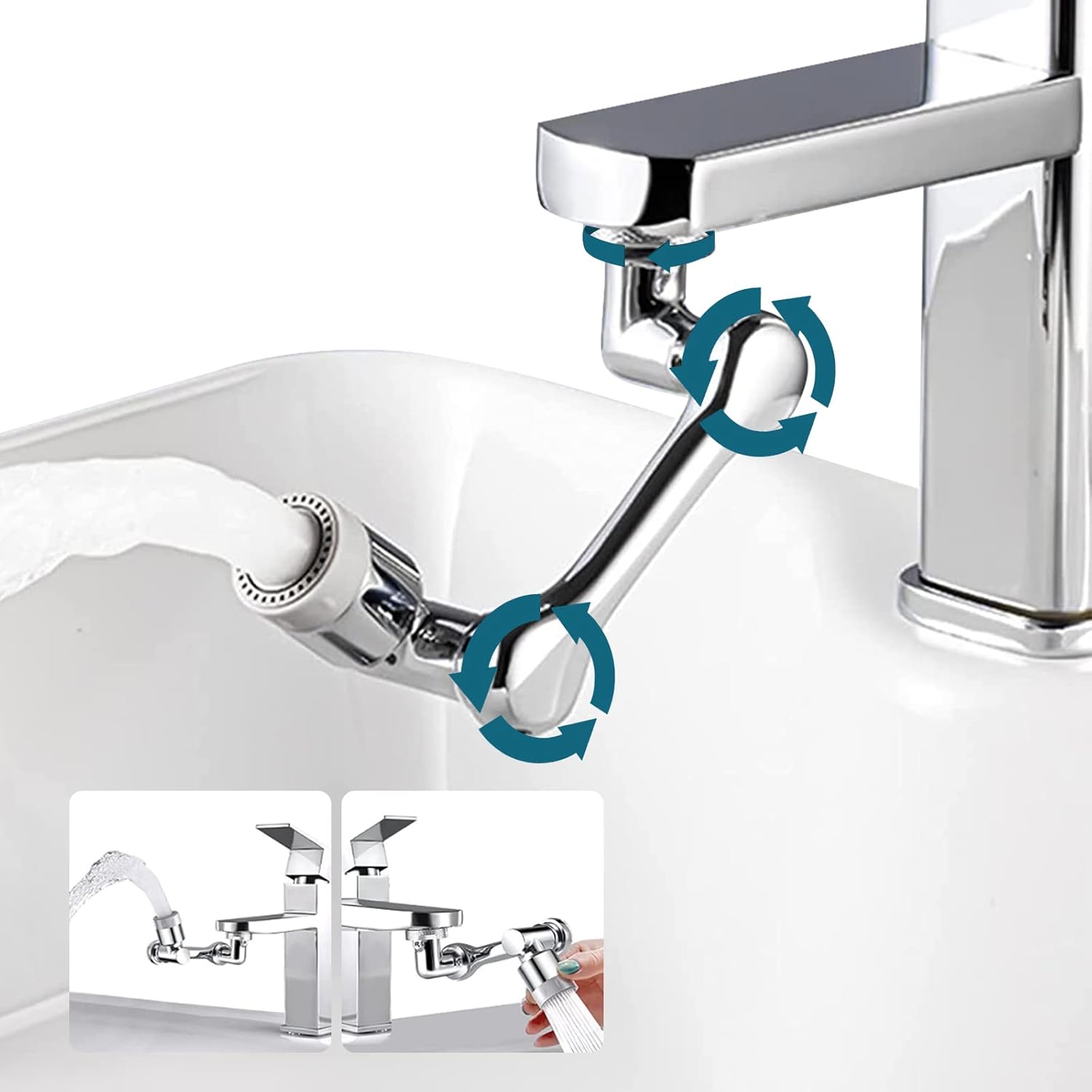 1080° Faucet extender, Upgrade Swivel Faucet Aerator, Universal Splash