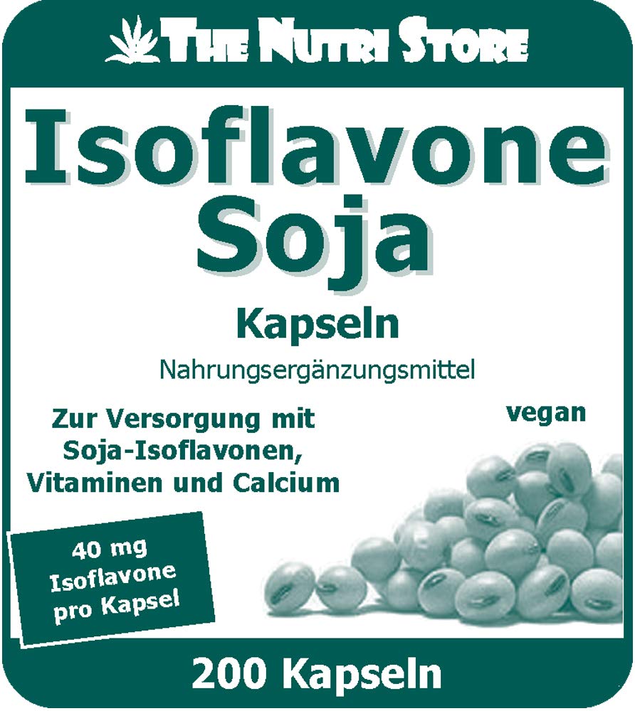 Isoflavone Soja 40 mg vegane Kapseln 200 Stk. - Zur Versorgung mit Soja-Isoflavonen, Vitaminen und Calcium