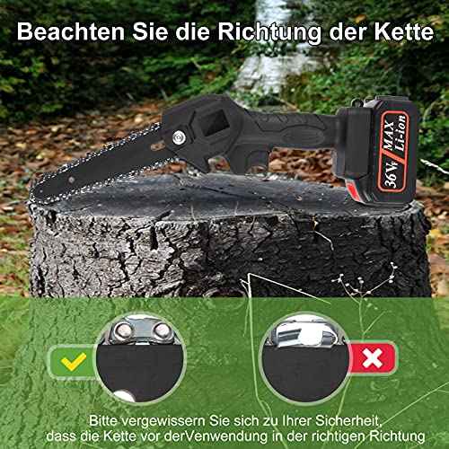 Teanyotink Mini kettensäge, Elektrische Akku-kettensäge 36vf 6 Zoll Mit Zwei Akkus Und Einer Ladung, Geeignet Für… – Bild 7