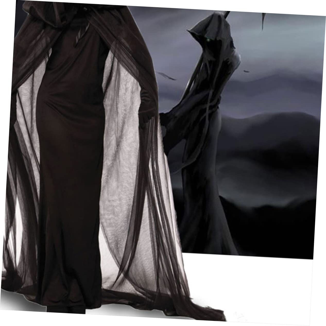 SOIMISS 3 Piezas disfraz de bruja para mujer para actuación disfraz vampiresa de vampiresa de fantasma de vampiro de halloween de bruja para cosplay Black