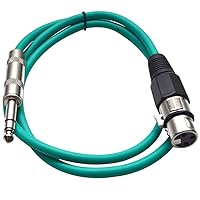 Vista 8 de Seismic Audio - SATRXL-F2 - Cable de conexión XLR negro de 2 pies hembra a 1/4" TRS