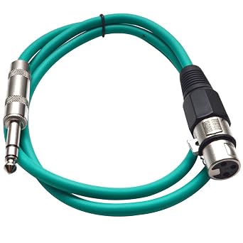 Seismic Audio - SATRXL-F3 - Green 3 XLR Female to 1/4" TRS Patch Cable