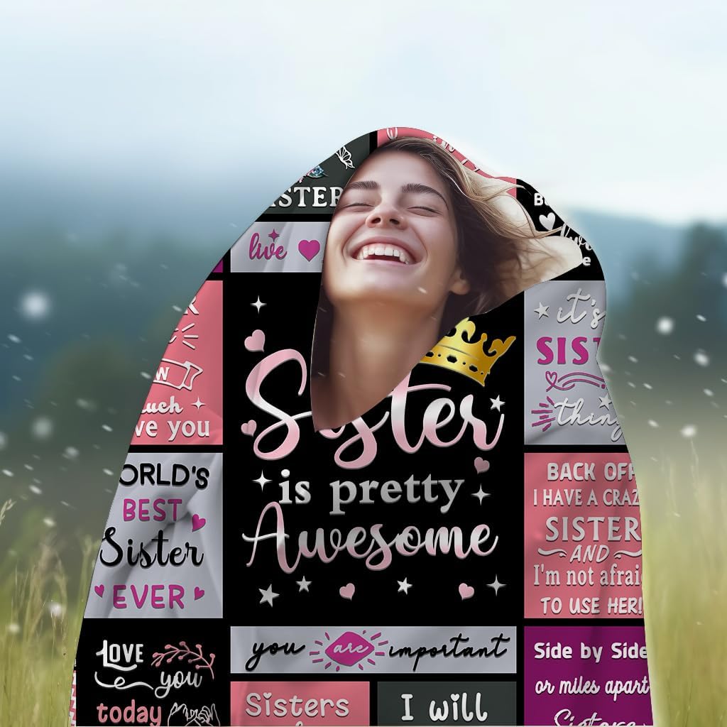 Sister Blanket Gifts for Women,Flannel Sister Throws and Blankets Birthday Christmas Graduation Gifts from Brother 50"x40" - Image 4