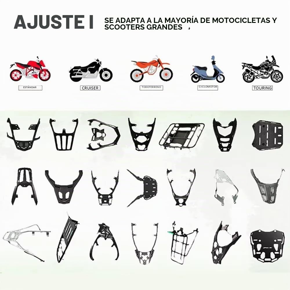 Top Case Moto Universal, Baúl de Moto Impermeable 45L / 57L, Caja Trasera de ABS Engrosado con Cerradura de Seguridad y Base de Montaje para Cascos, Equipaje Moto y Scooter