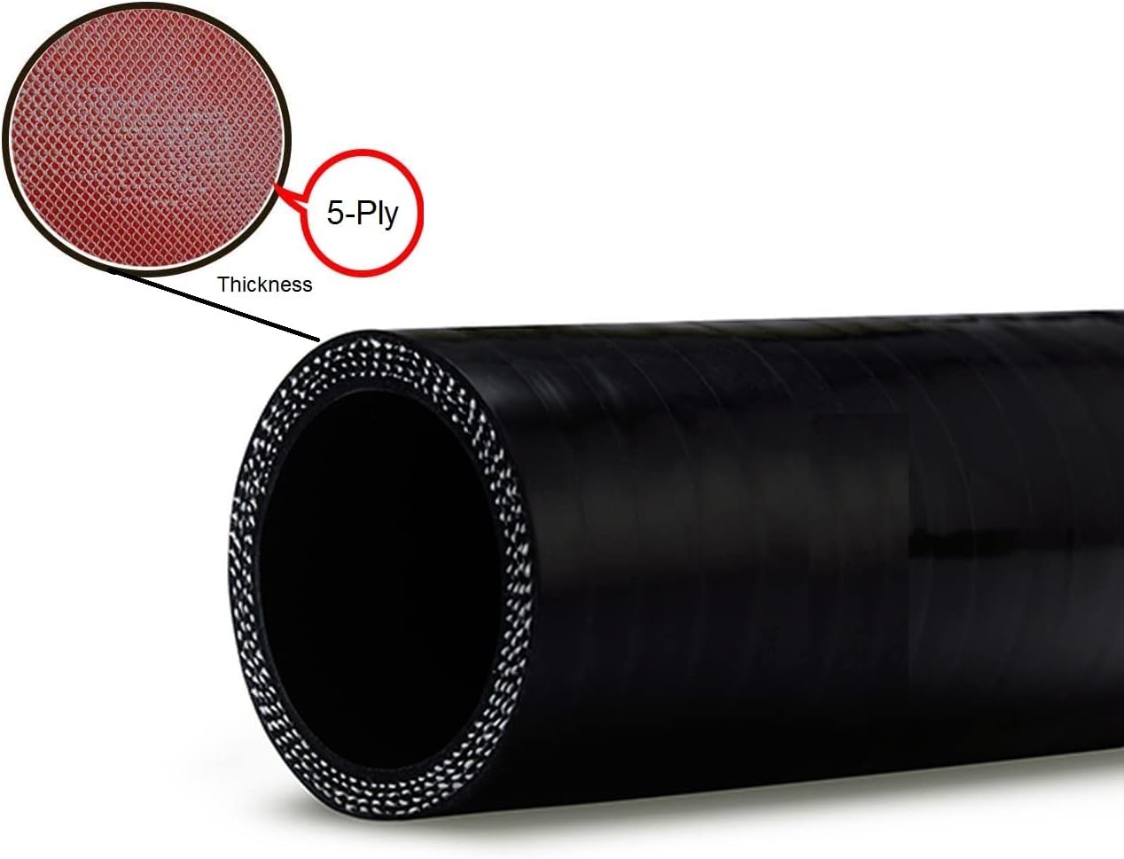 Heavy Duty Silicone Coolant Hose Upper and Lower Radiator Kit Compatible with 2001-2005 Chevy GMC Sierra 2500 3500 Duramax 6.6L Pressure Tolerance and Heat Resistant Embedded Fibers (Black)