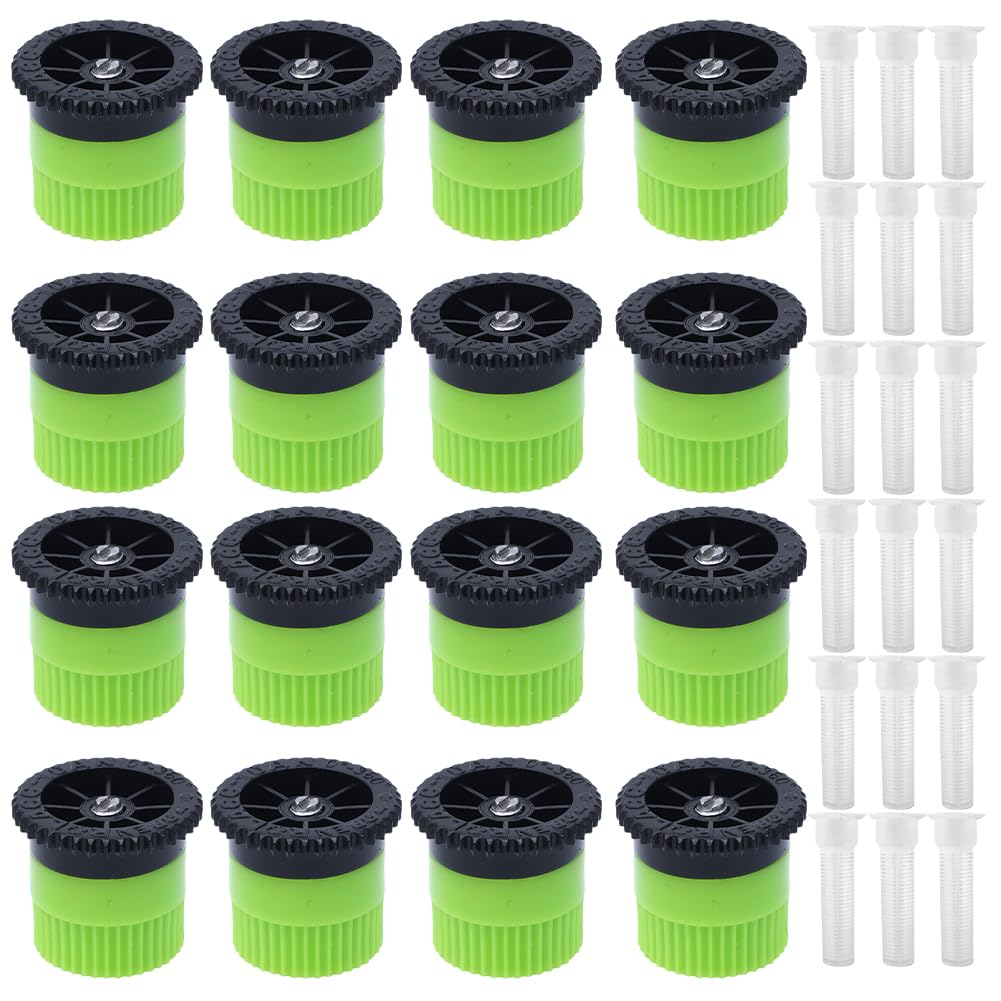 Introti 16 PCS Variable Arc Nozzle Replacement Heads for Rainbird, Hunter, and Orbit Pop-up Sprinklers – High Efficiency Water Spray Nozzles for Improved Lawn Irrigation