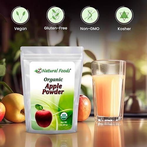 Miniatura 5 de Z Natural Foods Polvo de manzana orgánico, polvo de superalimento para apoyo digestivo y aumento de energía, ideal para jugos, batidos y recetas,