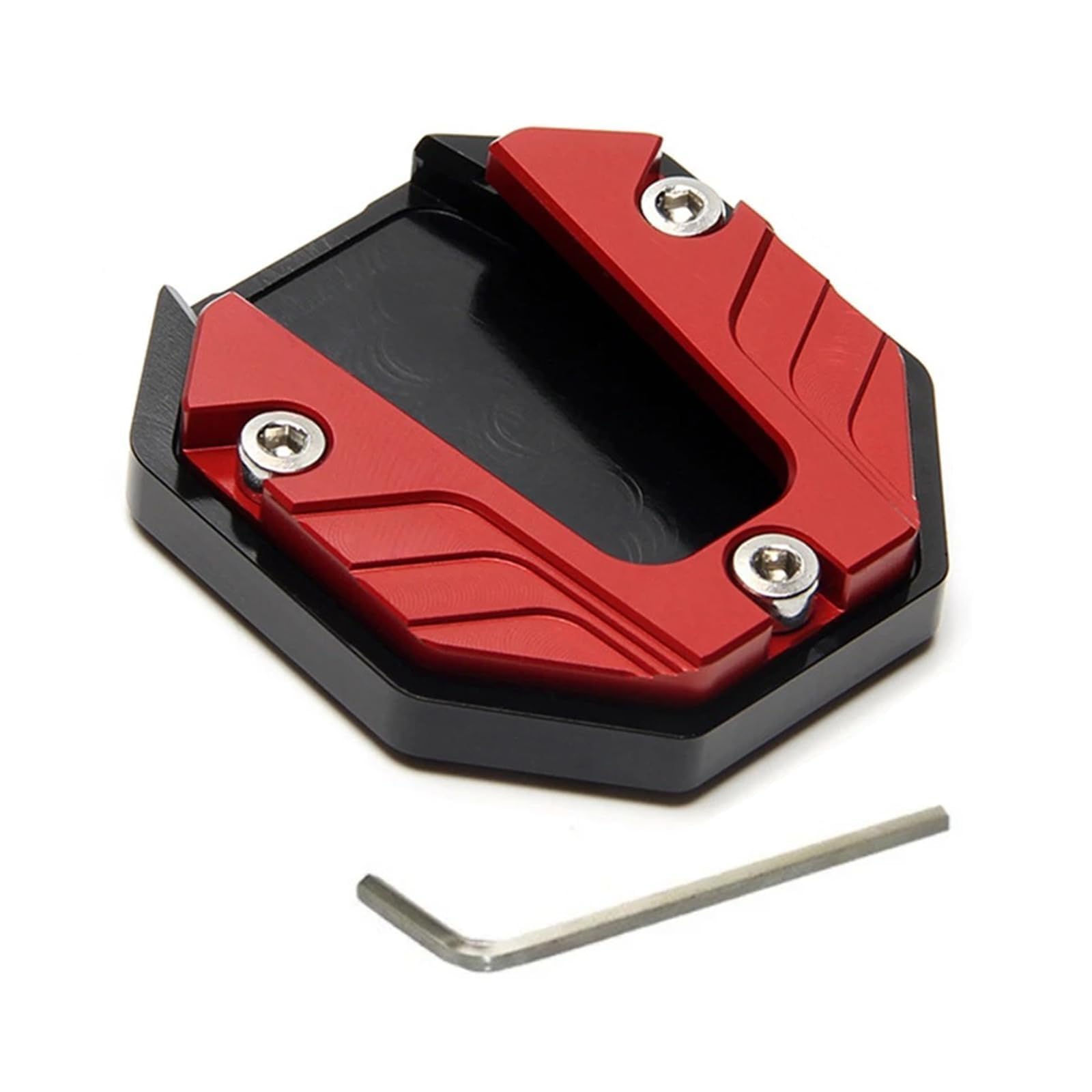 ONEMAJI Side Stand Extension Plate for GoldWing 1800 F6, Motorbike Kickstand Enlarger Pad Motorcycle Parking Support Foot Bike Base Extender,Red