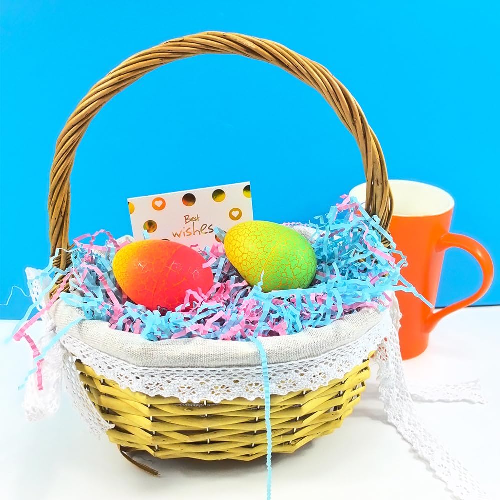 Amsthow Basket Filler Pink and Blue Crinkle Paper 1/2 LB Gift Box Basket Wrap Cut Shredded Raffia Grass Stuffing for Boy or Girl Box Birthday Decoration Filling Valentine's Day - Image 5