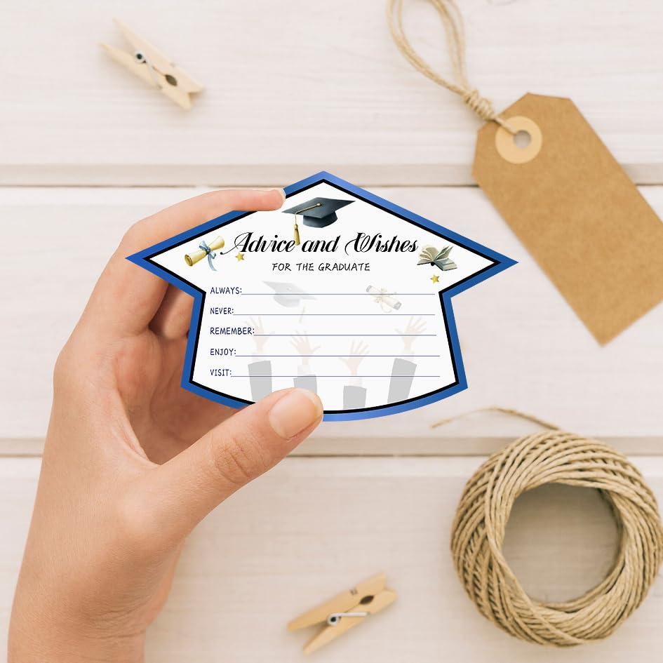 Image of 50Pcs Graduation Advice Cards for the graduate 2026, Grad Advice and Wish Cards Box for Congrats Grad Class of 2026 Graduation Party Decorations Supplies