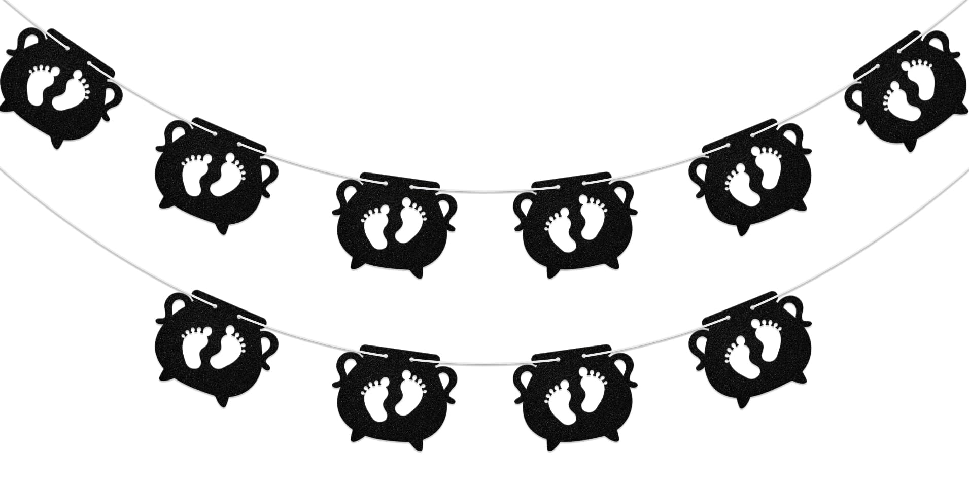 Aumccxz Black Cauldron Baby Feet Banner A Baby is Brewing Baby Shower Decorations Halloween Baby Shower Gender Reveal Party Decorations Black